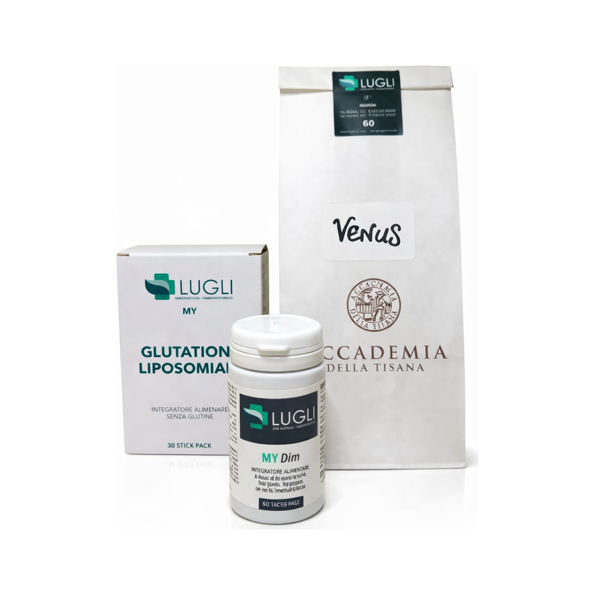 Kit Detox Lugli con My Dim, Tisana Venus e Glutatione Liposomiale